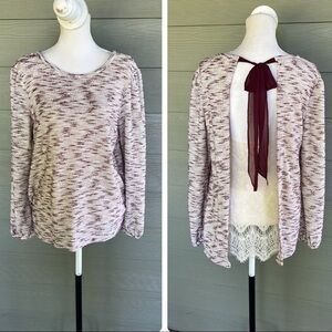 A’Reve Open Lace Back Sweater